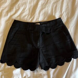 J. Crew Black Scalloped Shorts